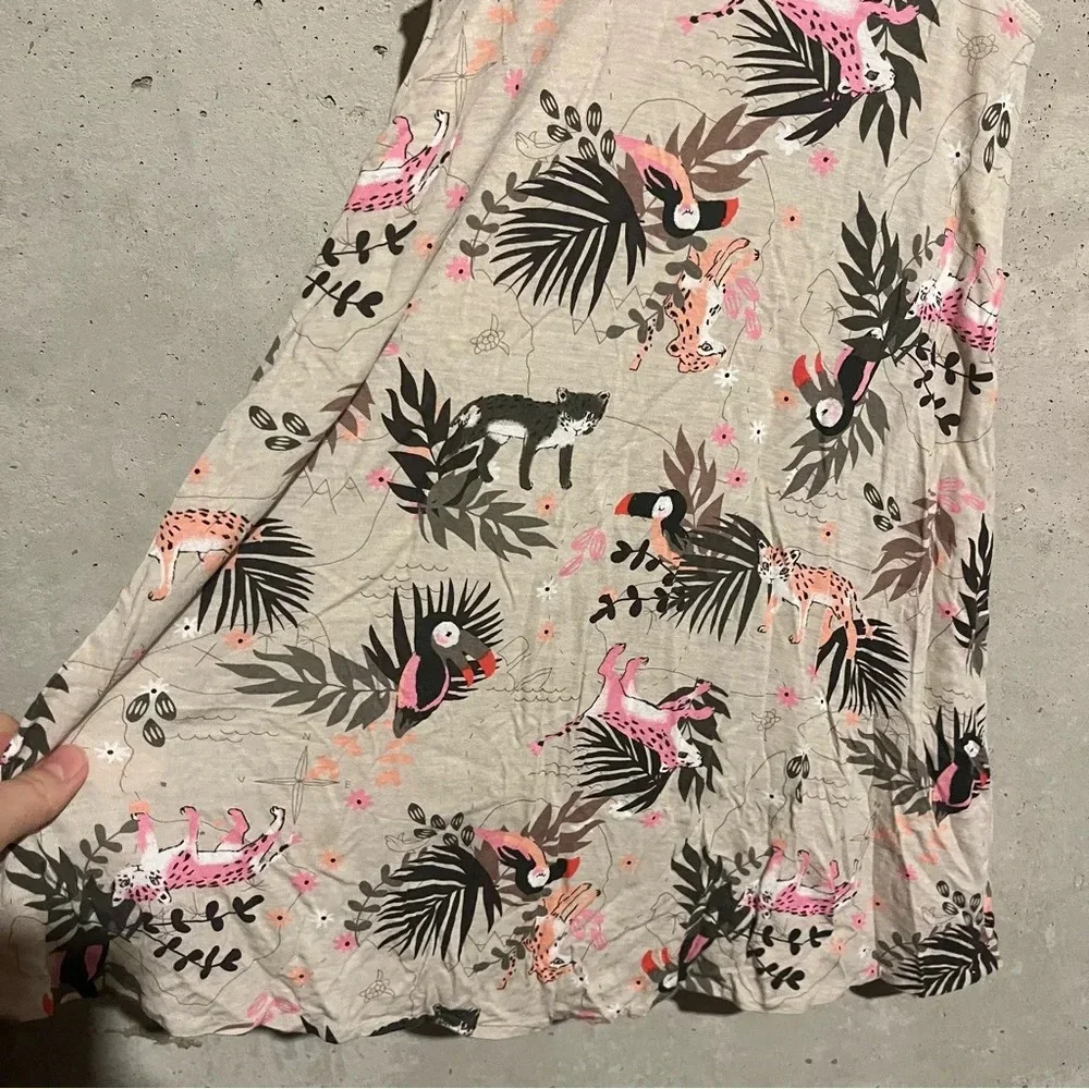 H&M Toddler Girls Tropical Animals Print Summer Dress Size 2-4 Years Sleeveless